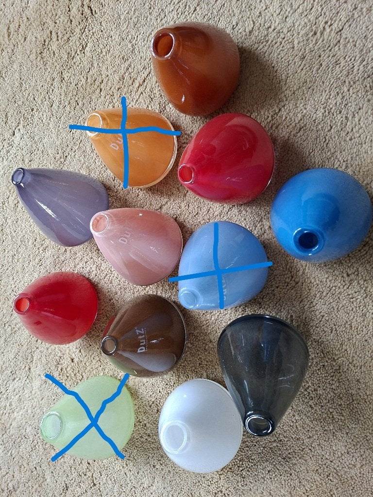 9 DUTZ tuimelvaasjes, Ophalen of Verzenden, Zo goed als nieuw, Overige kleuren, Glas
