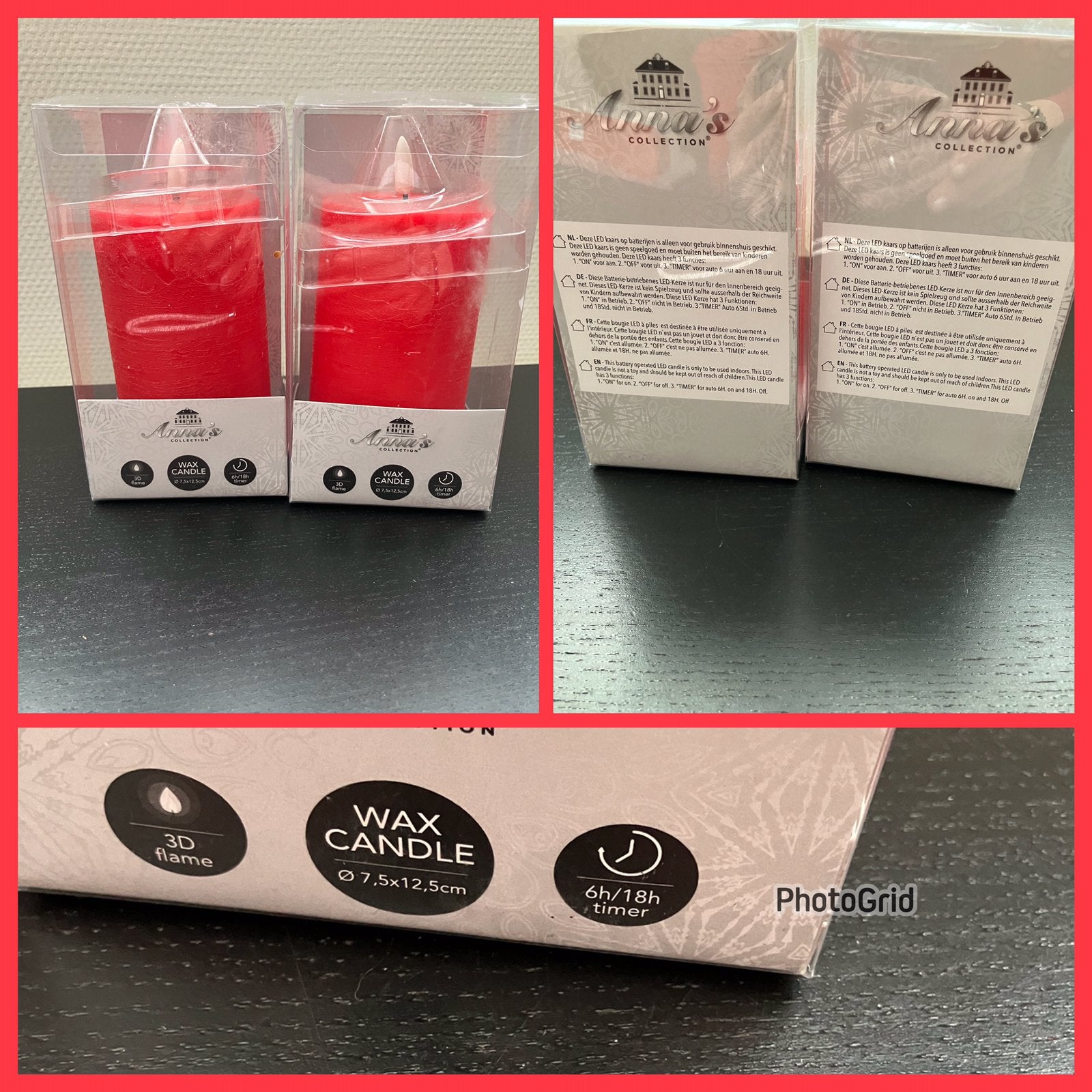 Nieuw=rode wax led kaarsen=decoratie, Overige merken, Ophalen of Verzenden, Kaars, Rood