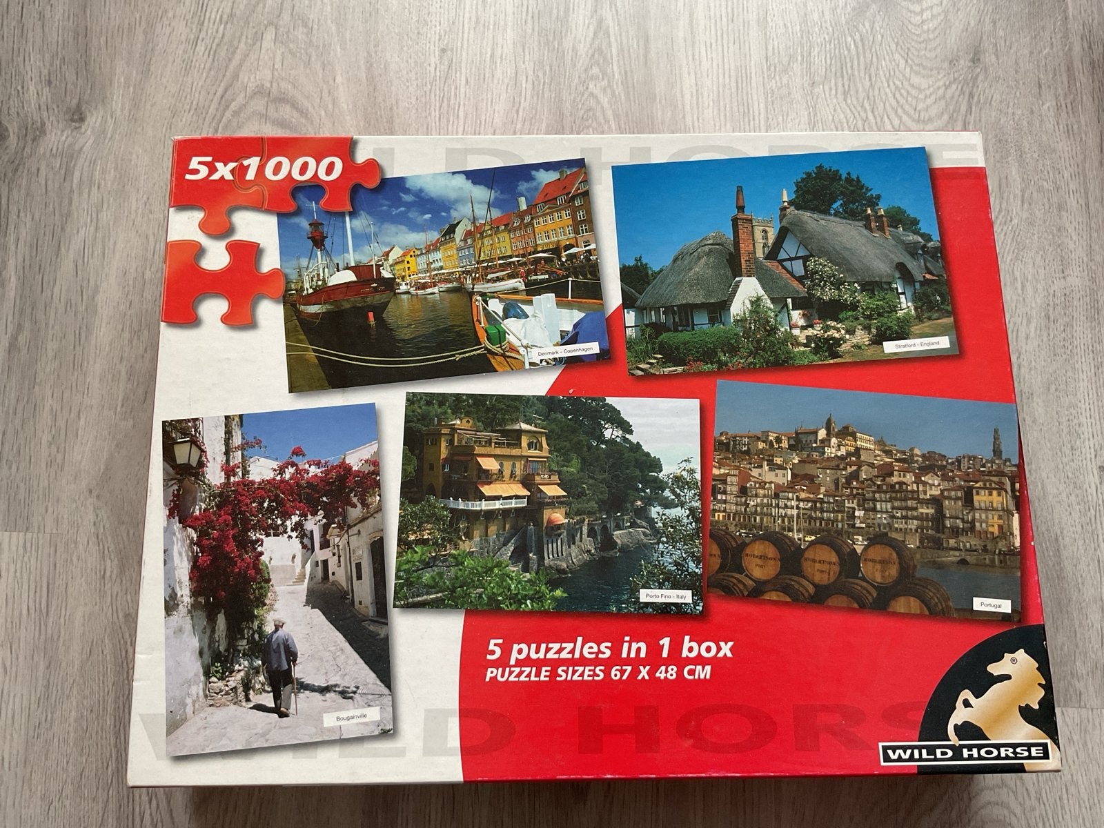 Wild Horse Legpuzzel 5x1000 stukjes - Diverse Landschappen, Ophalen of Verzenden, 500 t/m 1500 stukjes, Gebruikt, Legpuzzel