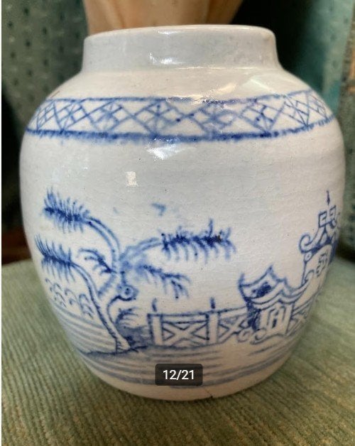 4 Oude Gemberpot Blauw Wit Prijs Stuk!, Ophalen