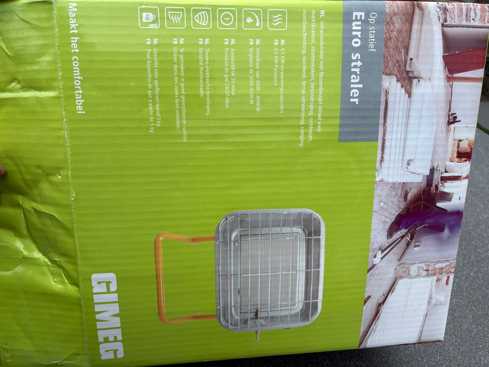 Gimeg Eurostraler Gaskachel - Draagbare Terrasverwarmer, Ophalen, Gebruikt