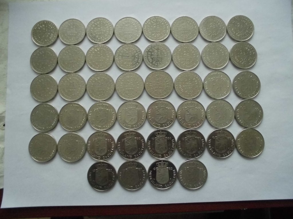 44 rijksdaalders 2,5 gulden 1979/1980 speciaal, Postzegels en Munten, Ophalen of Verzenden, Koningin Juliana, 2½ gulden, Setje