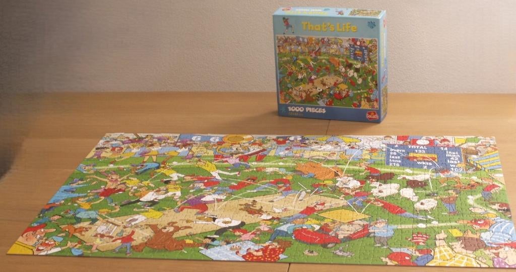 That’s Life puzzel 1000 stukjes merk Goliath cricket, Ophalen of Verzenden, 500 t/m 1500 stukjes, Zo goed als nieuw