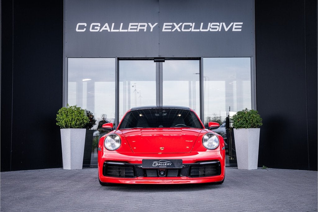 Porsche 911 992 3.0 Carrera 4 S - Indischrood | Sport Chrono, Automaat, Gebruikt, Zwart, Automatische klimaatregeling