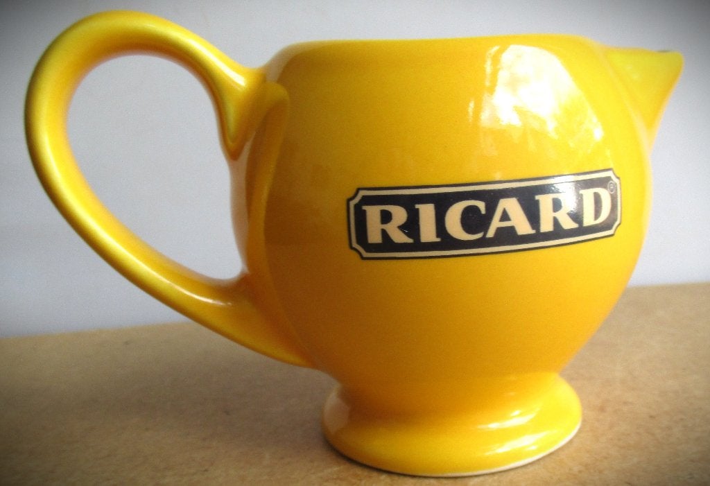 Ricard Gele Keramische Melkkannetje~Waterkan - Pastis Karaf, Ophalen of Verzenden
