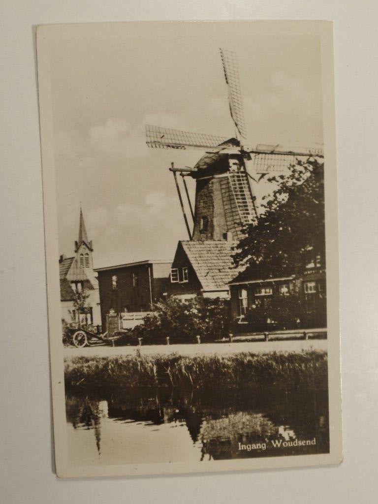 Woudsend Molen, Ophalen of Verzenden, 1940 tot 1960, Gelopen, Friesland