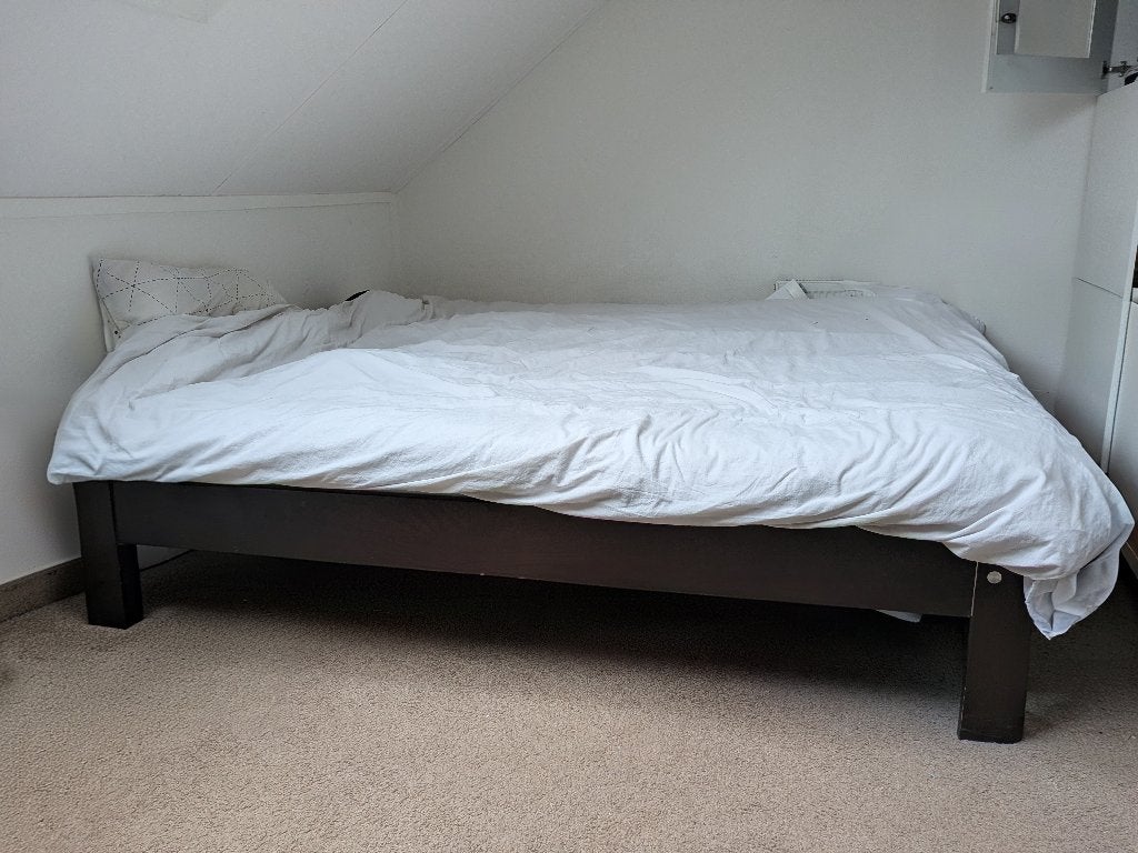 Auping Auronde bed 180 x 210 cm, donkerbruin, Ophalen, Gebruikt, Bruin, 210 cm