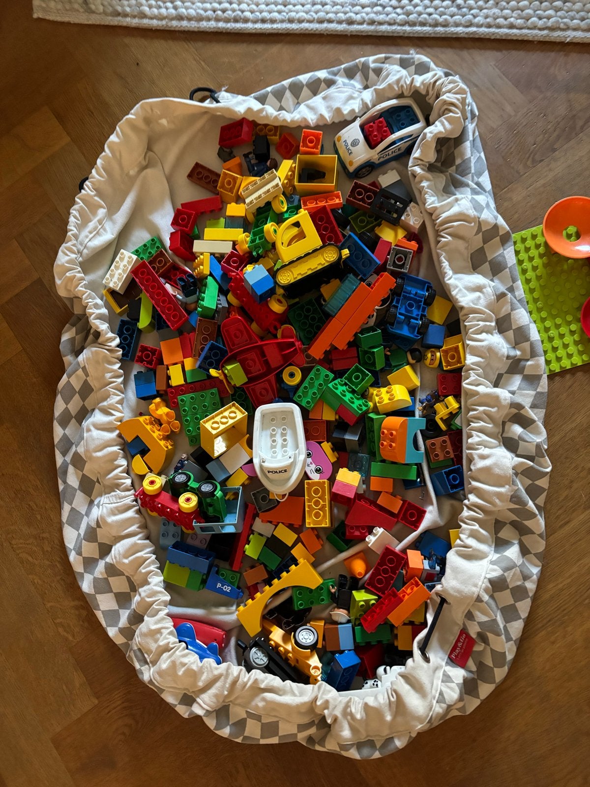 Grote partij Duplo met grondplaten en knikkerbaan hubelino, Ophalen, Gebruikt, Inclusief extra onderdelen, Duplo