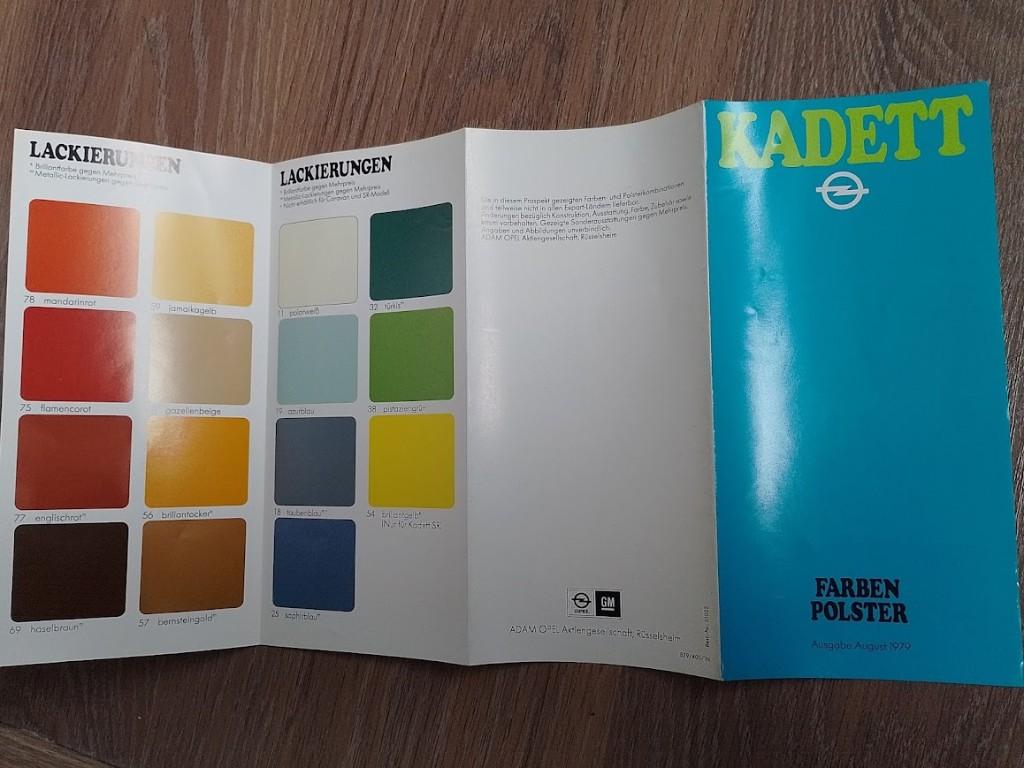 Opel Kadett D kleuren en bekleding 1979, Ophalen of Verzenden, Nieuw, Opel