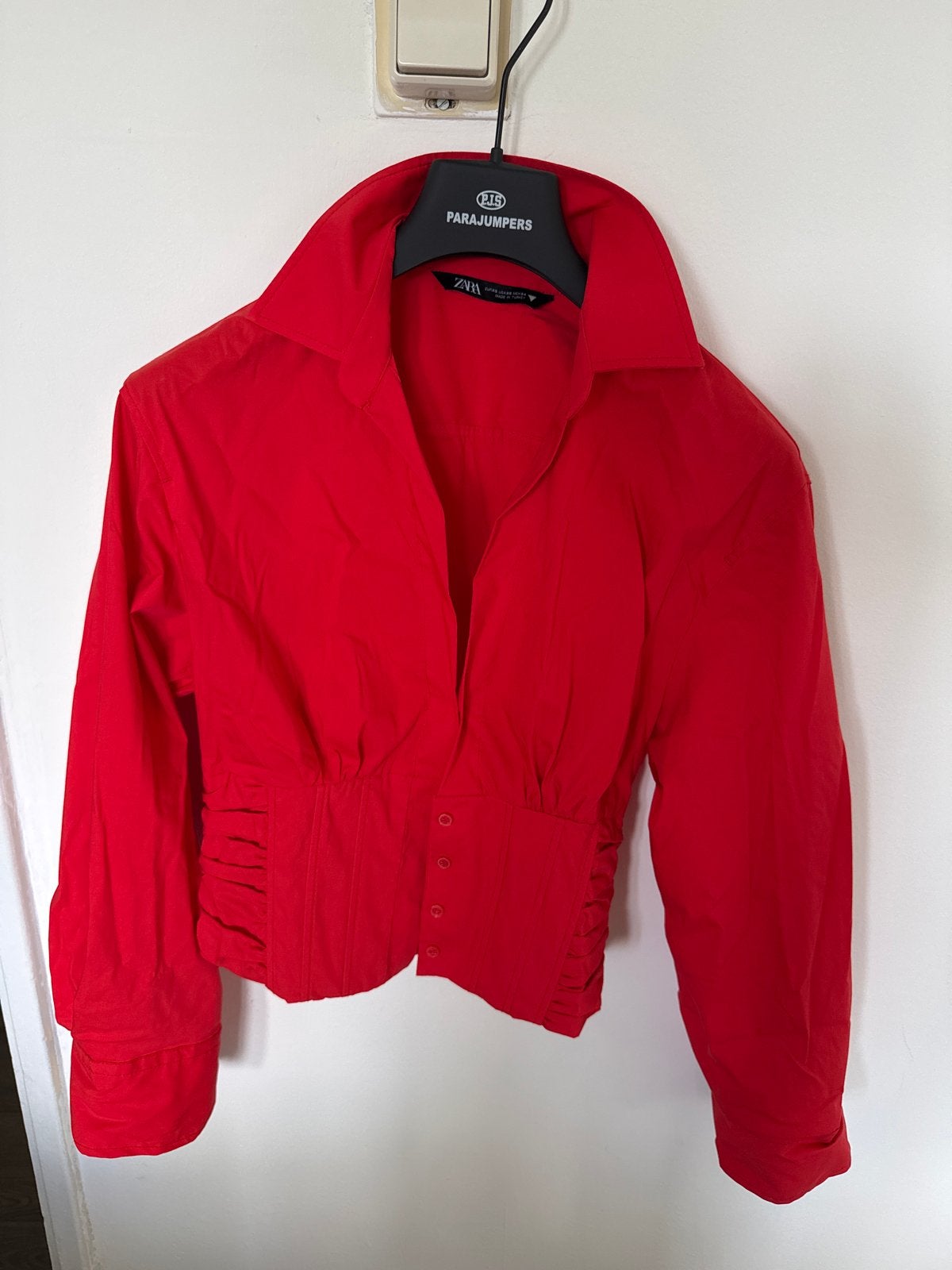 Zara Rode Blouse met Corset Detail - Maat XS, Ophalen of Verzenden, Zo goed als nieuw, Maat 34 (XS) of kleiner, Rood