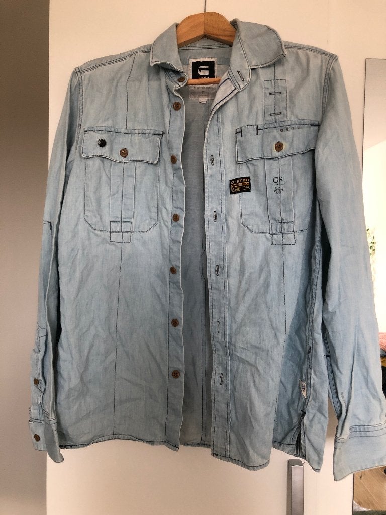 G-Star RAW Denim Overhemd - Nieuw, Blauw, Nieuw, Ophalen of Verzenden, Overige halswijdtes