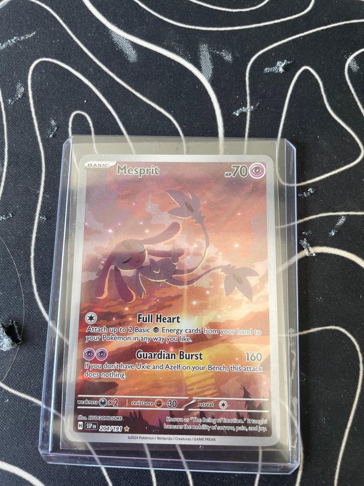 Mesprit Pokémon kaart (204/197) - Obsidian Flames, Ophalen of Verzenden, Zo goed als nieuw, Losse kaart