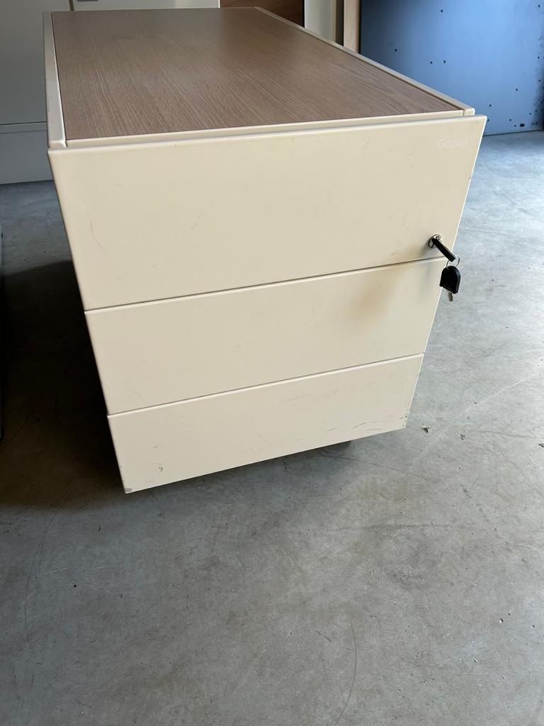 Gispen ladeblok 3 lade + sleutels, Ophalen, Minder dan 50 cm, Zo goed als nieuw, 3 of 4 laden