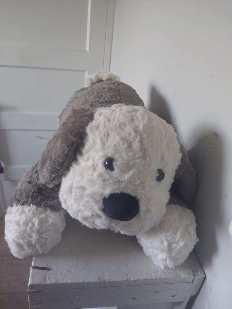 Grote verzwaringsknuffel hond 2kg met warm/koud zakje, Nieuw, Middelgroot (20 tot 80 cm), Korrelvulling, Hond