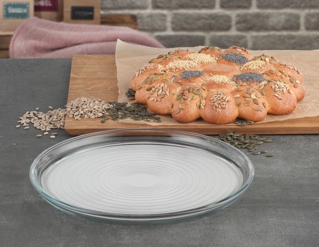 Bak -serveerplaat voor pizza’s, focaccia, broodjes enz… 32cm, Nieuw, Ophalen of Verzenden, Overige merken, Glas