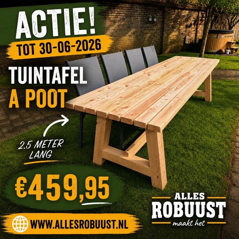 tuintafel A poot DUURZAAM DOUGLAS HOUT, Tuin en Terras, Tuintafels, Ophalen of Verzenden, Nieuw, Rechthoekig, Hout
