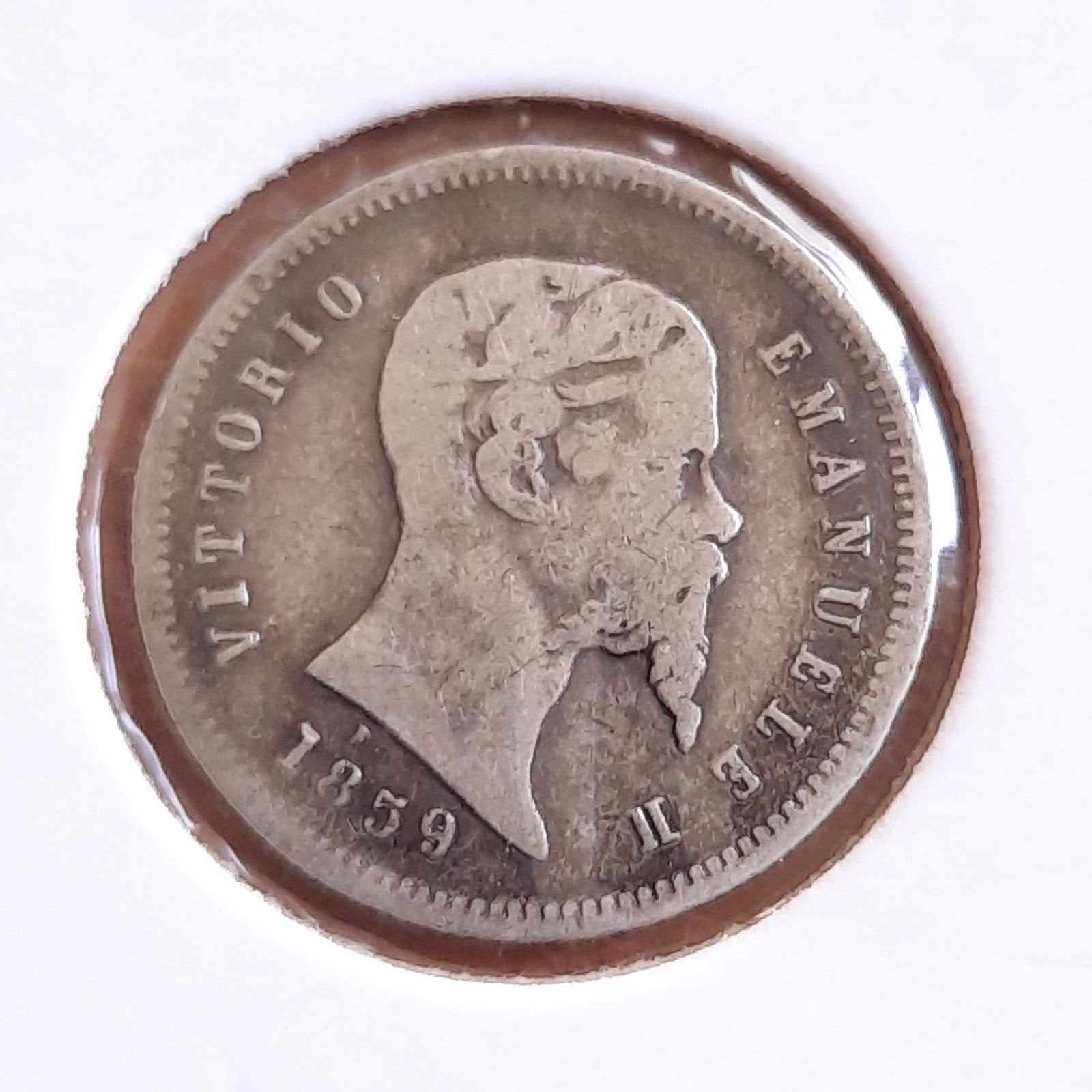 Silver Coin 50 Centesimi Italy1859 Vittorio Emanuele II, Verzenden, Italië