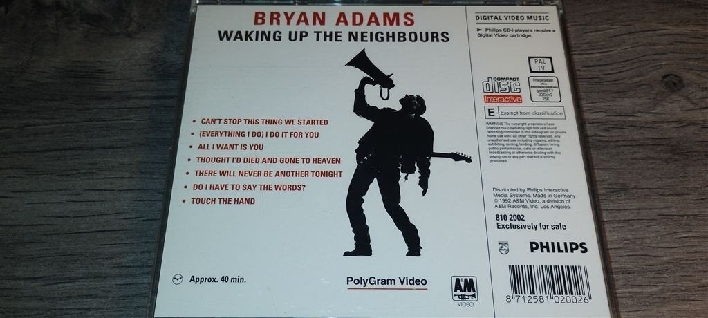 Bryan Adams - Waking Up The Neighbours [CD-I], Cd's en Dvd's, Alle leeftijden, Ophalen of Verzenden, Zo goed als nieuw