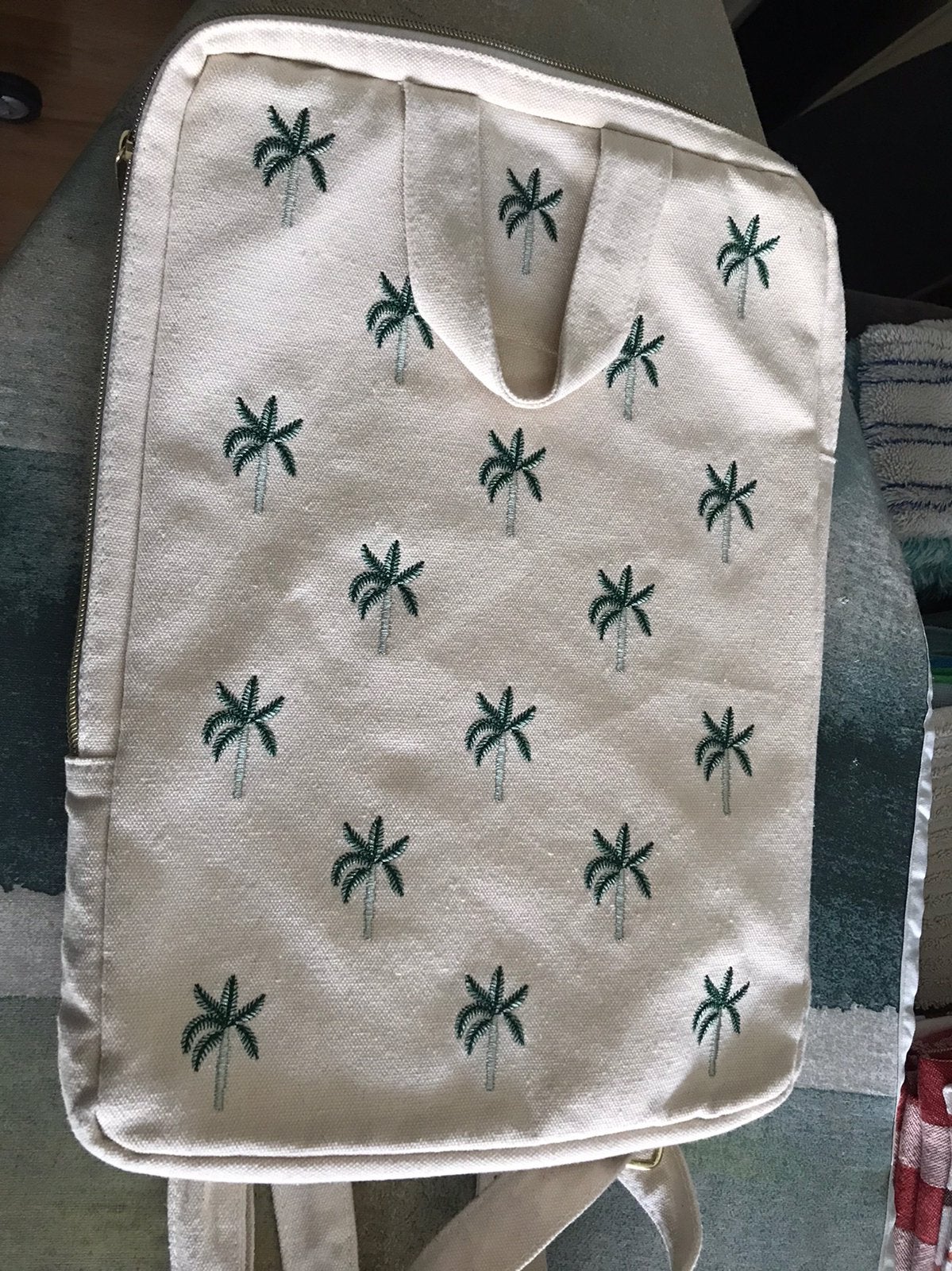 HEMA canvas laptop houder met palmbomen geborduurd, Verzenden, Zo goed als nieuw, Overige typen