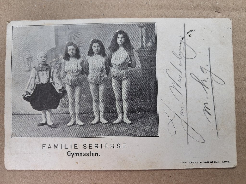 Familie Serierse - Gymnasten (1905, Circus, Kermis), Ophalen of Verzenden, Voor 1920, Gelopen, Noord-Holland