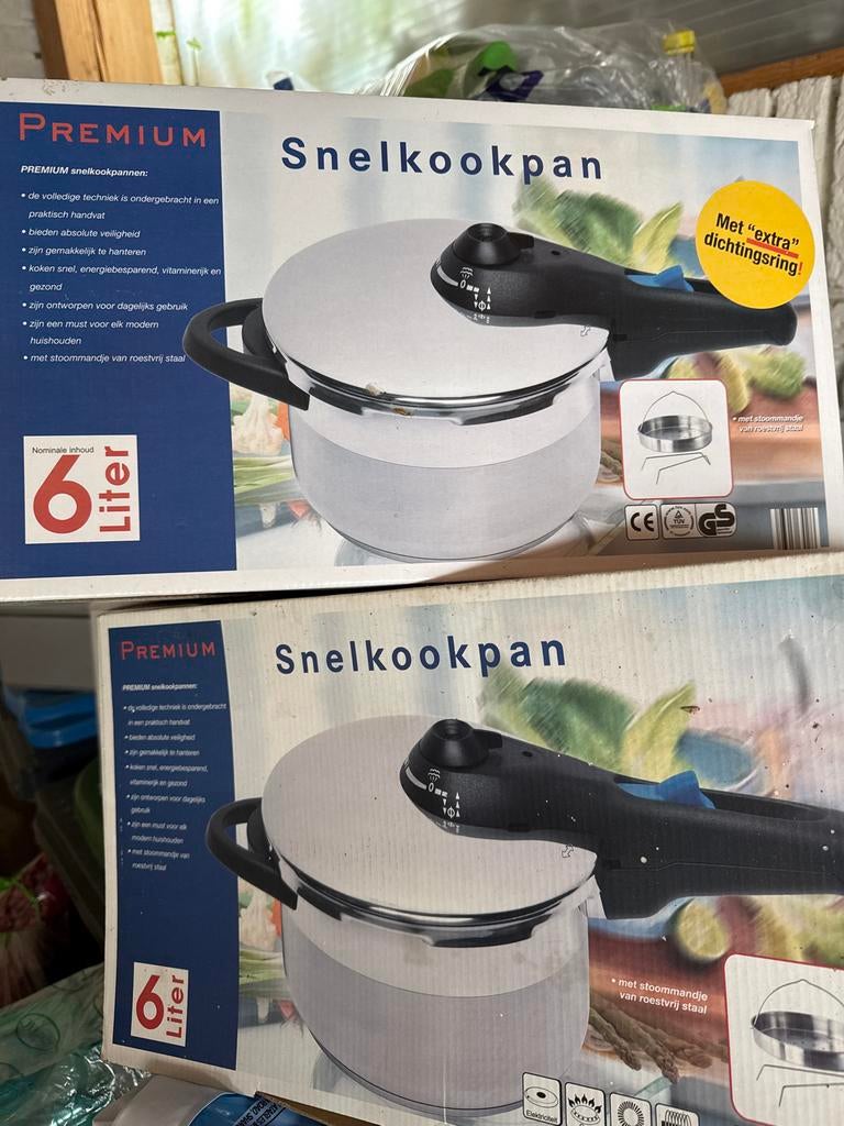 Premium Snelkookpan 6 Liter - Nieuw in Doos, Kookpan of Snelkookpan, Inductieplaat, Nieuw, Ophalen of Verzenden