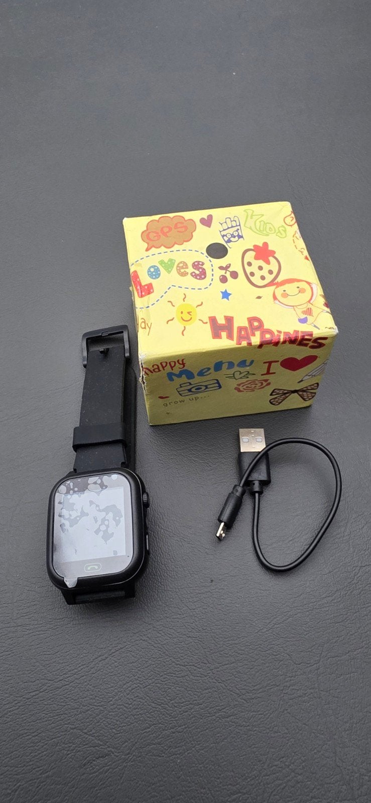 Smartwatch voor kinderen met GPS en oplader, Gebruikt, Zwart, GPS, Onbekend