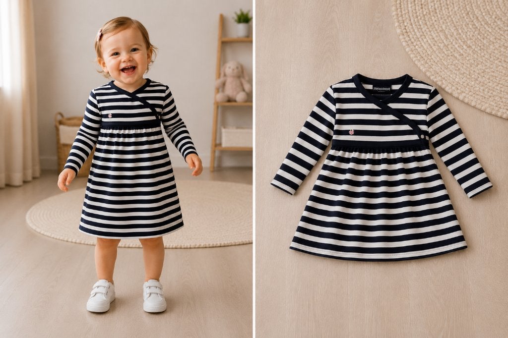 Jurk Noppies Wenen Dark Blue maat 56 NIEUW, Kinderen en Baby's, Babykleding | Maat 56, SO, Meisje, Jurkje of Rokje, Nieuw