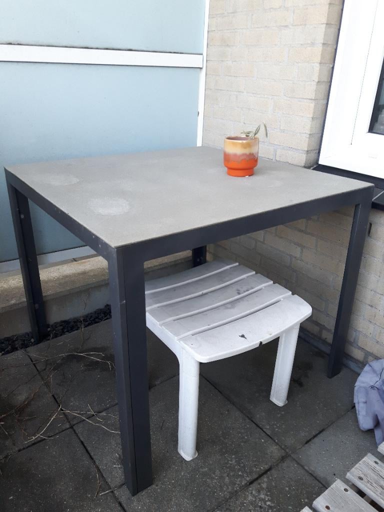 Tuintafel vierkante eettafel, Tuin en Terras, Tuintafels, Zo goed als nieuw, Vierkant, Overige materialen, Ophalen