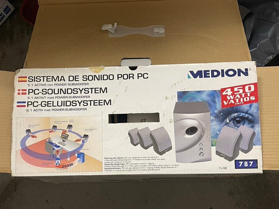 Medion 5.1 PC-geluidssysteem met Power-Subwoofer, Computers en Software, Pc speakers, Gebruikt, Audiokanaal 5.1, Ophalen
