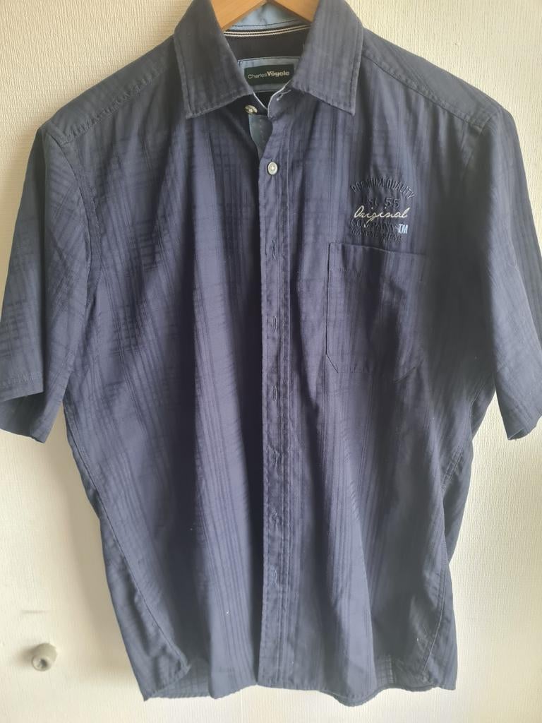 Charles Vögele blouse met korte mouwen - Donkerblauw, Kleding | Heren, Overhemden, Ophalen of Verzenden, Gedragen, Blauw, Charles Vögele