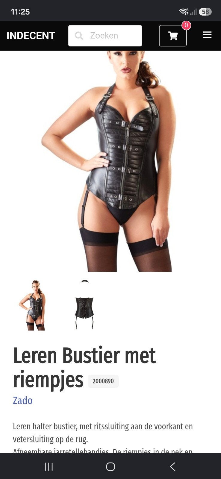 Leren bustier Indecent, Ophalen of Verzenden, Zwart, Body of Korset