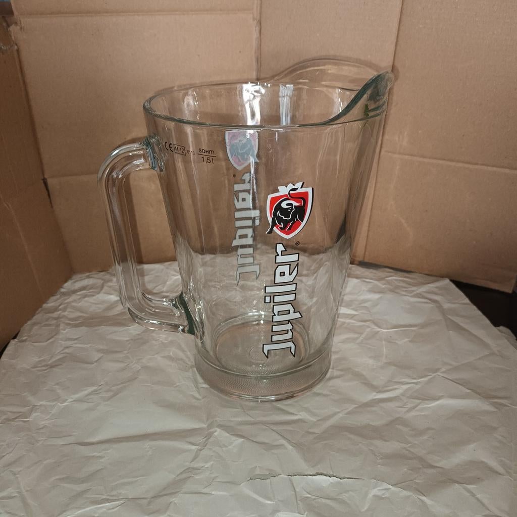 Jupiler Bierkan - 1.5L Glazen Schenkkan, Ophalen of Verzenden, Zo goed als nieuw, Overige merken, Glas