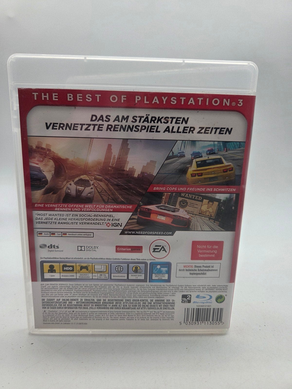 Need for Speed Most Wanted (Essentials) - PlayStation 3, Online, Electronic Arts, 1 speler, Racen en Vliegen