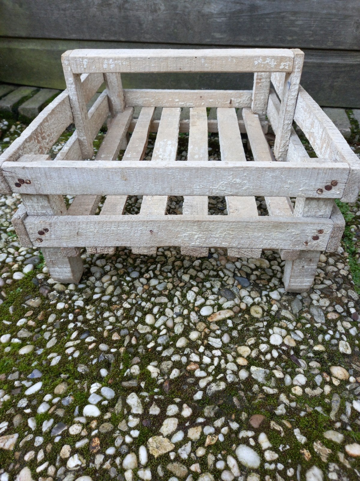 Houten krat/tray in landelijke brocante stijl, Ophalen of Verzenden