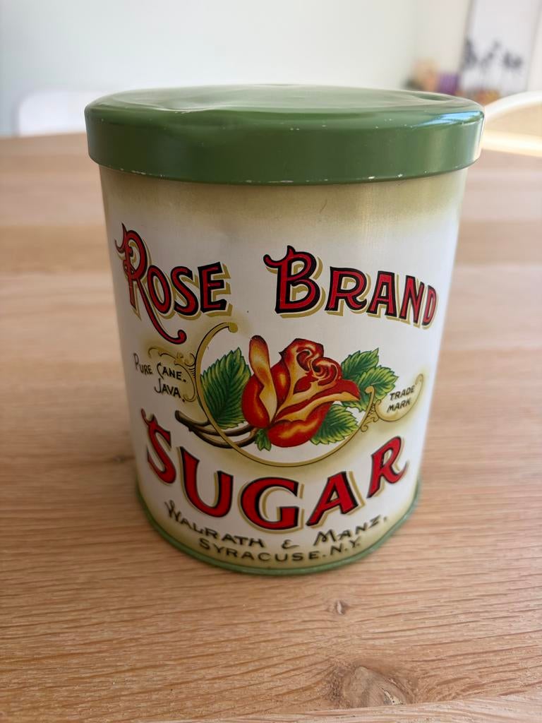 Vintage Rose Brand Sugar Blik - Walrath & Manz Syracuse N.Y., Ophalen of Verzenden, Gebruikt, Overige, Overige merken