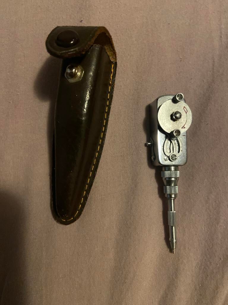 Vintage Jenor Zelfontspanner 50/60 jaren met lederen hoes, Ophalen, Gebruikt