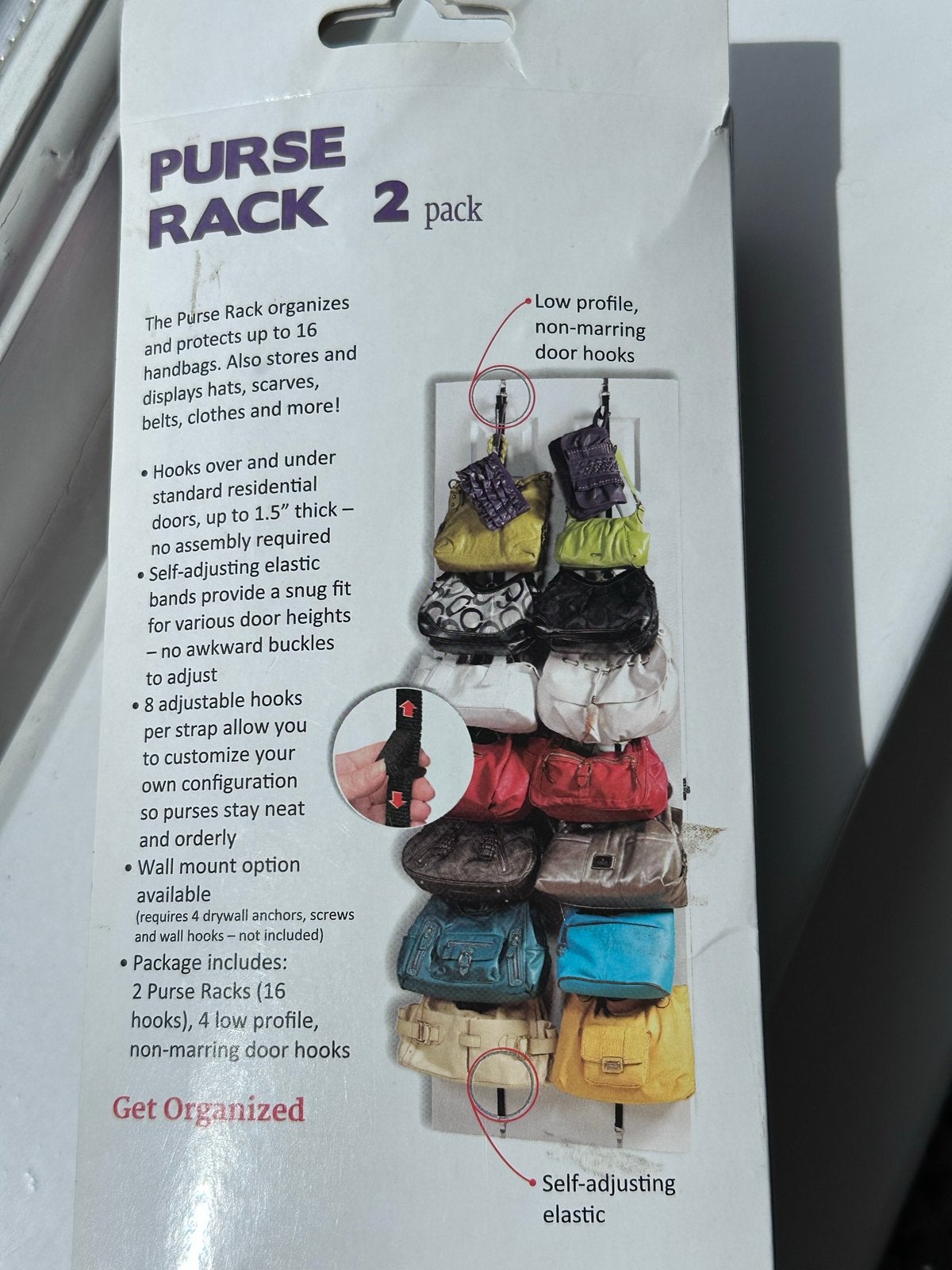 2-Pack Over-the-Door Tassenrek Organizer - Nieuw!, Ophalen of Verzenden, Nieuw, Zwart, Textiel