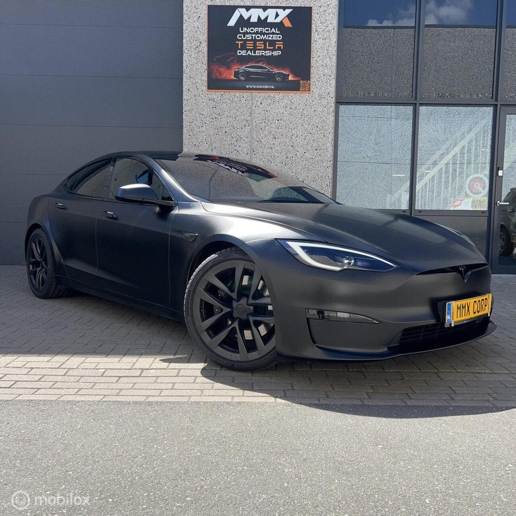Model S Plaid 2.1s/100 SATIN BLACK IAP CUSTOM STEERING WHEEL, Auto's, Automaat, 2165 kg, Model S, 600 km