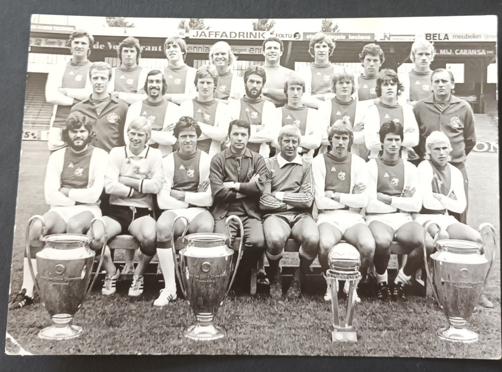 Oud Voetbal Elftalkaart Ajax seizoen 1976-1977, Verzenden, Gebruikt, Ajax