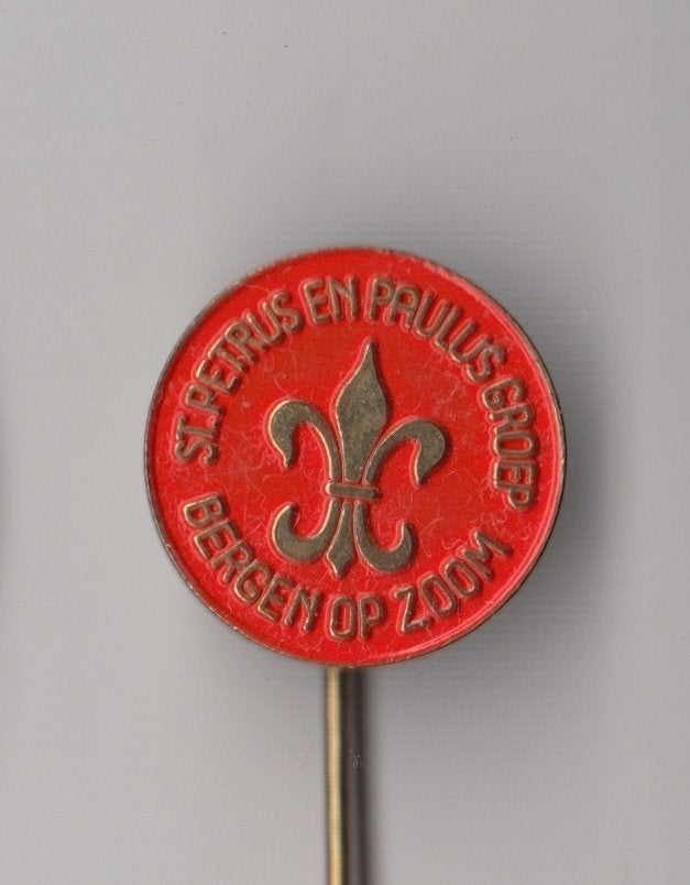 Scouting Bergen op Zoom St. Petrus en Paulus Groep A speldje, Verzamelen, Speldjes, Pins en Buttons, Gebruikt, Niet vindbaar, Niet vindbaar