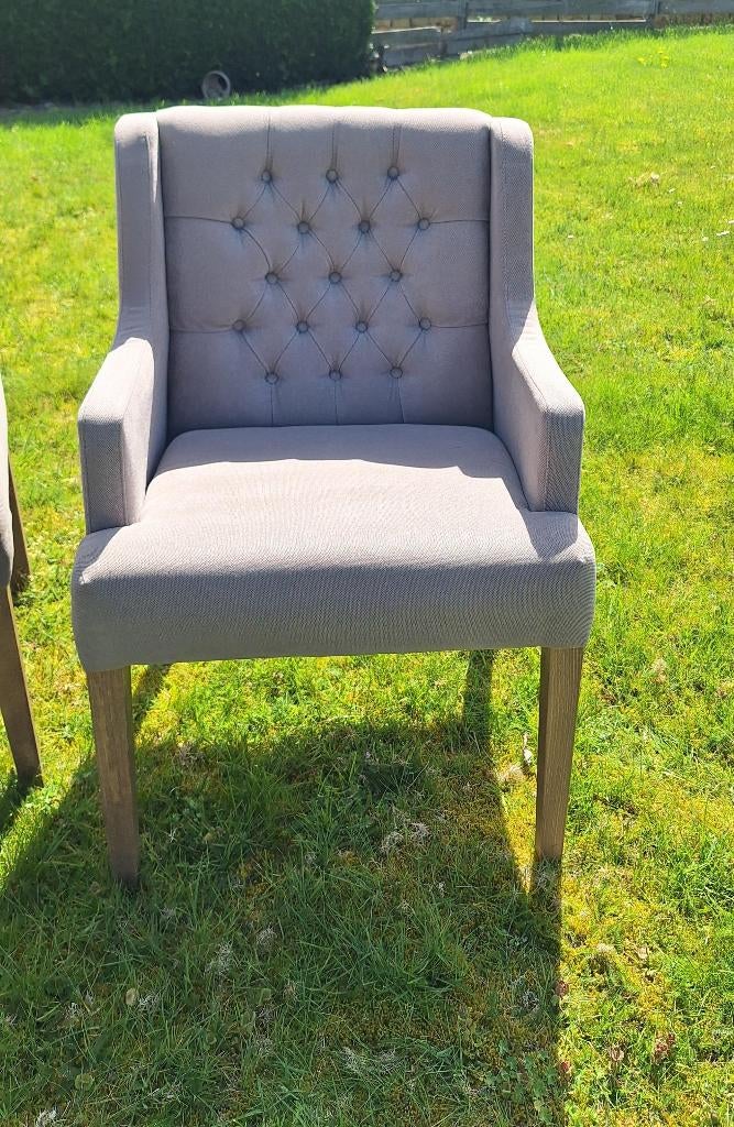6 Prachtige landelijke stoelen Goossens, Huis en Inrichting, Stoelen, Zo goed als nieuw, Vijf, Zes of meer stoelen, Stof, Bruin