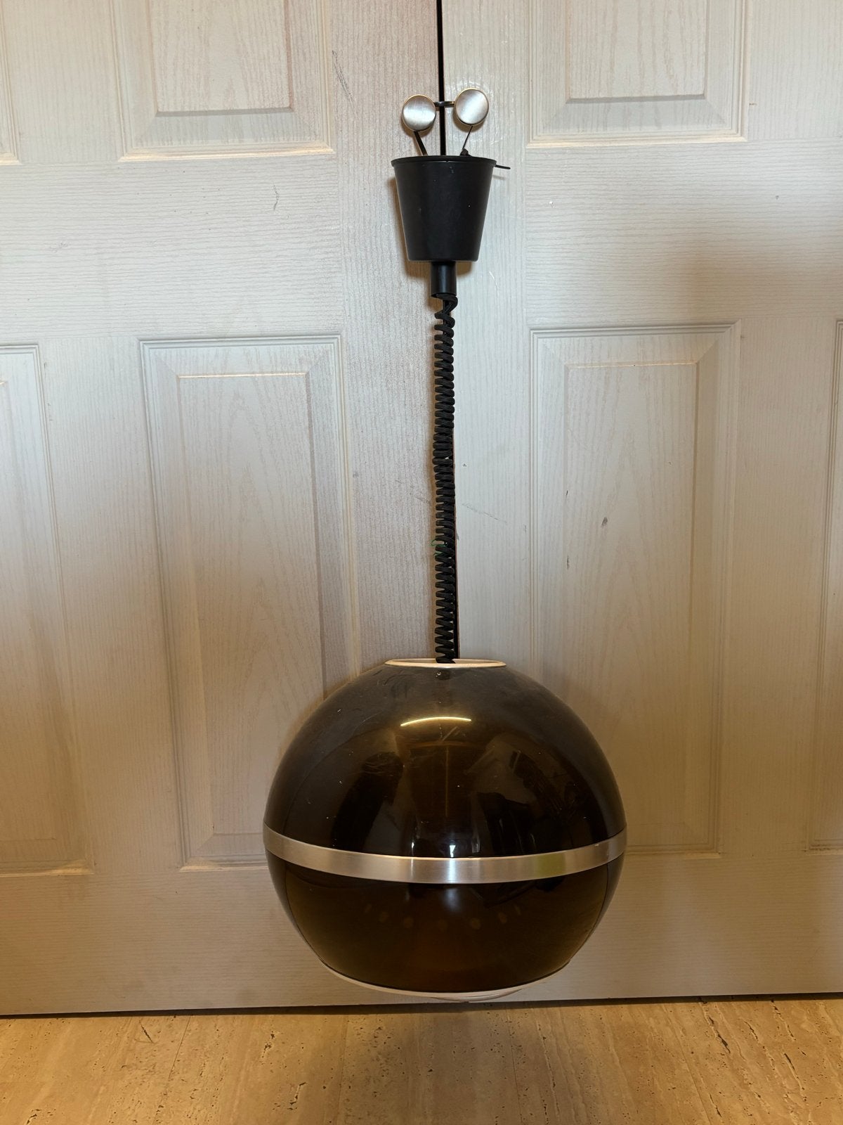 Vintage Dijkstra “The Globe” hanglamp Space design jaren ’70, Ophalen of Verzenden, Gebruikt, Metaal, E27 (groot)