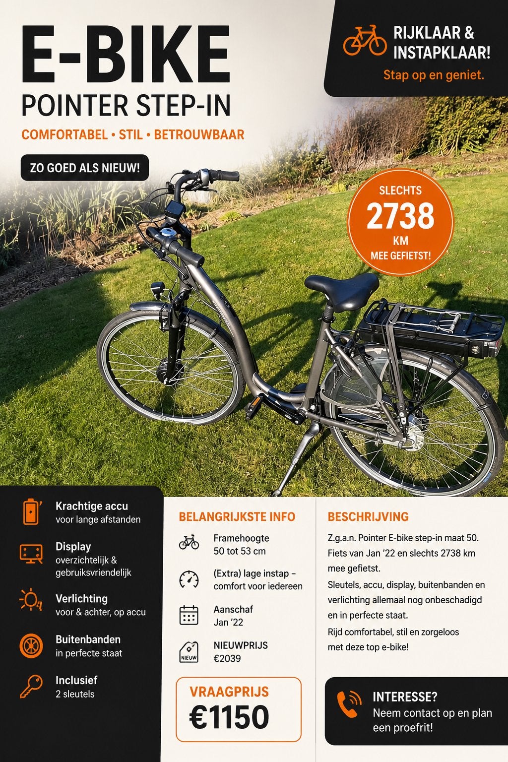Lage instap !!! E-bike, Ophalen of Verzenden, Zo goed als nieuw, Overige merken
