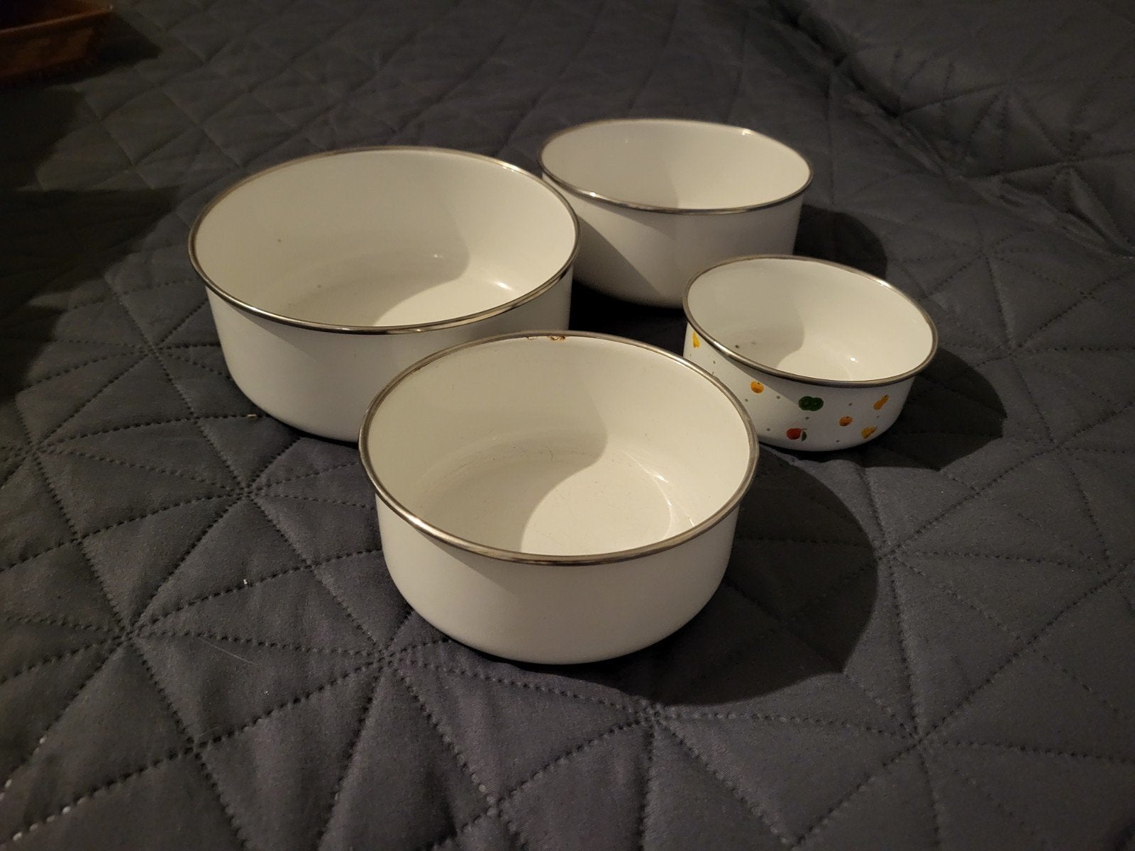 4 witte emaille schalen, Ophalen of Verzenden