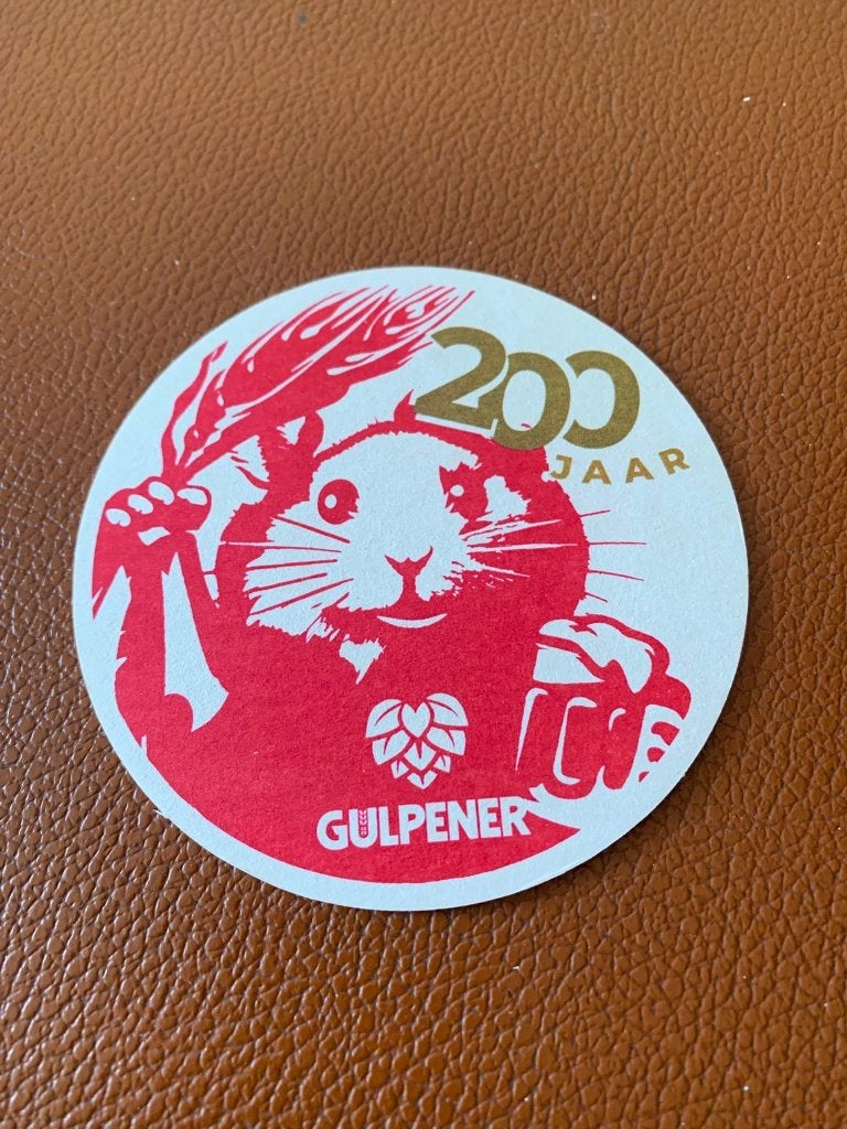 Gulpener korenwolf 200 jaar viltje, Verzenden, Zo goed als nieuw, Viltje(s), Gulpener