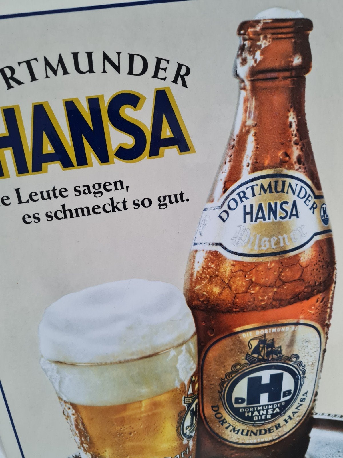 emaille bord Hansa Duits bier bord, Ophalen of Verzenden, Zo goed als nieuw, Reclamebord