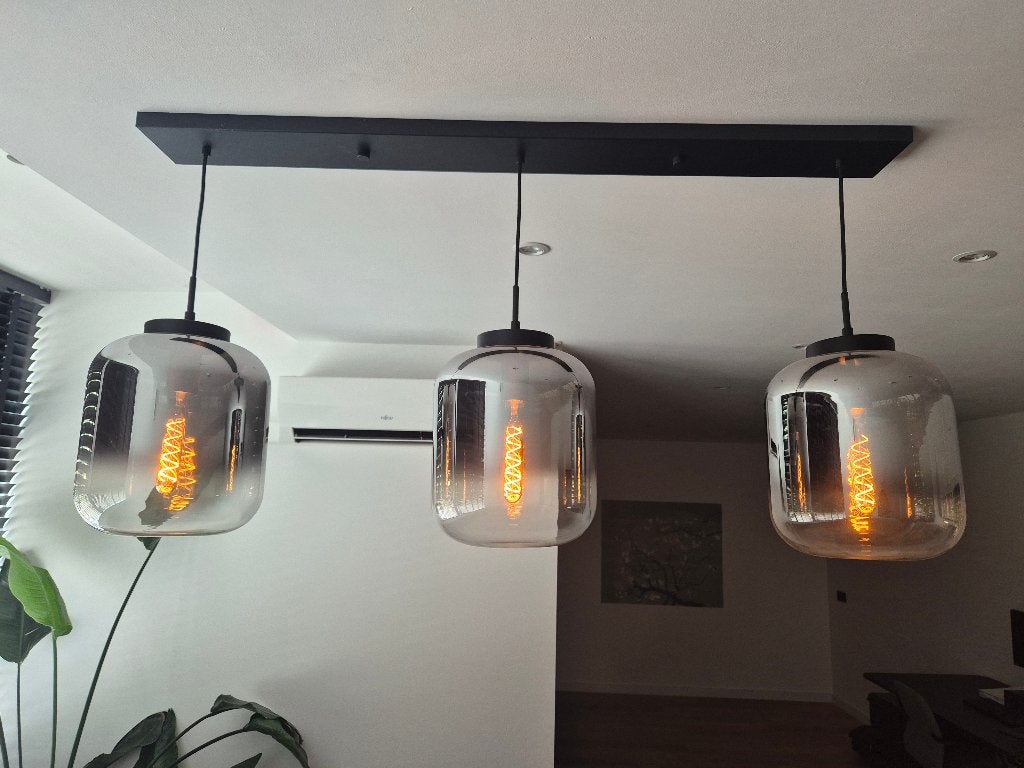 Hang lamp, Ophalen, Zo goed als nieuw, Glas, E27 (groot)