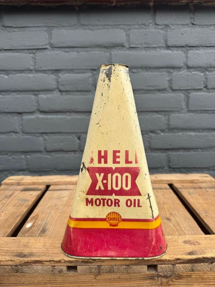 Vintage Shell X-100 Motor Olie Triangel - Decoratief, Gebruikt, ., ., .