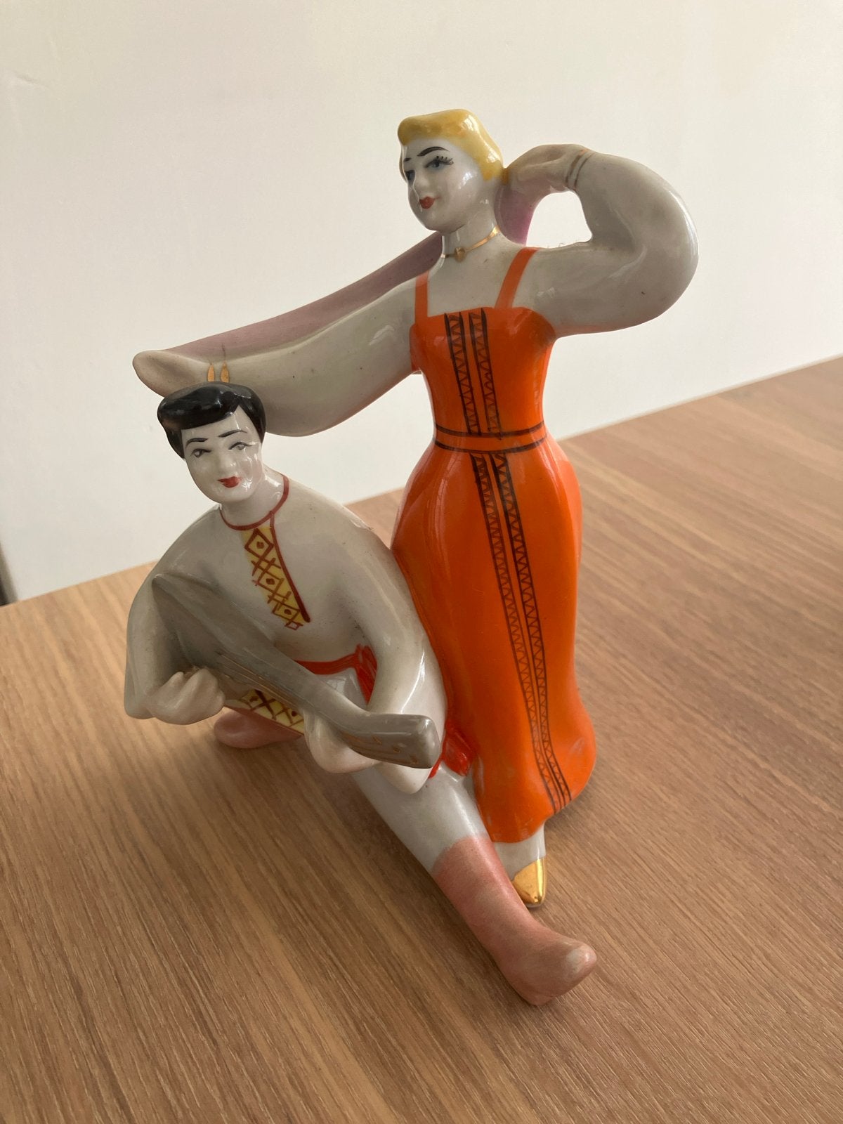 Vintage Sovjet porseleinen beeld Polonne, 16 cm hoog, Ophalen of Verzenden