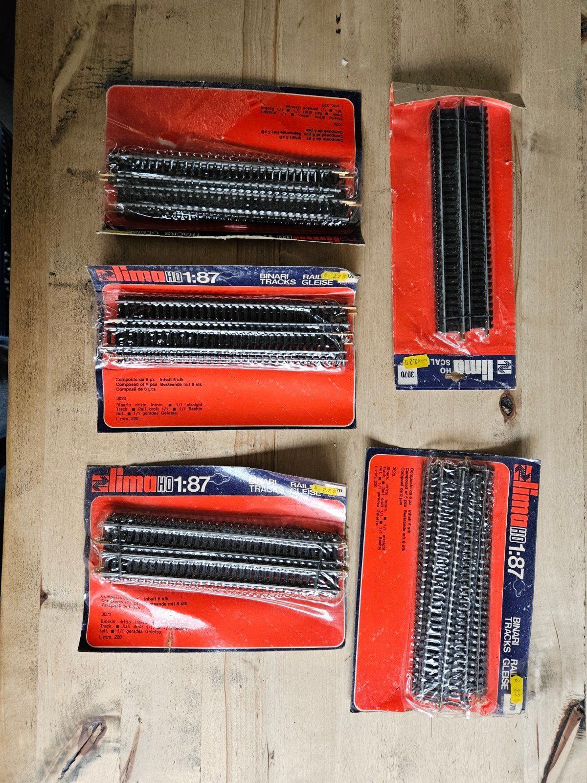5 pakjes Lima rails., Ophalen of Verzenden, Gelijkstroom, Rails, Lima